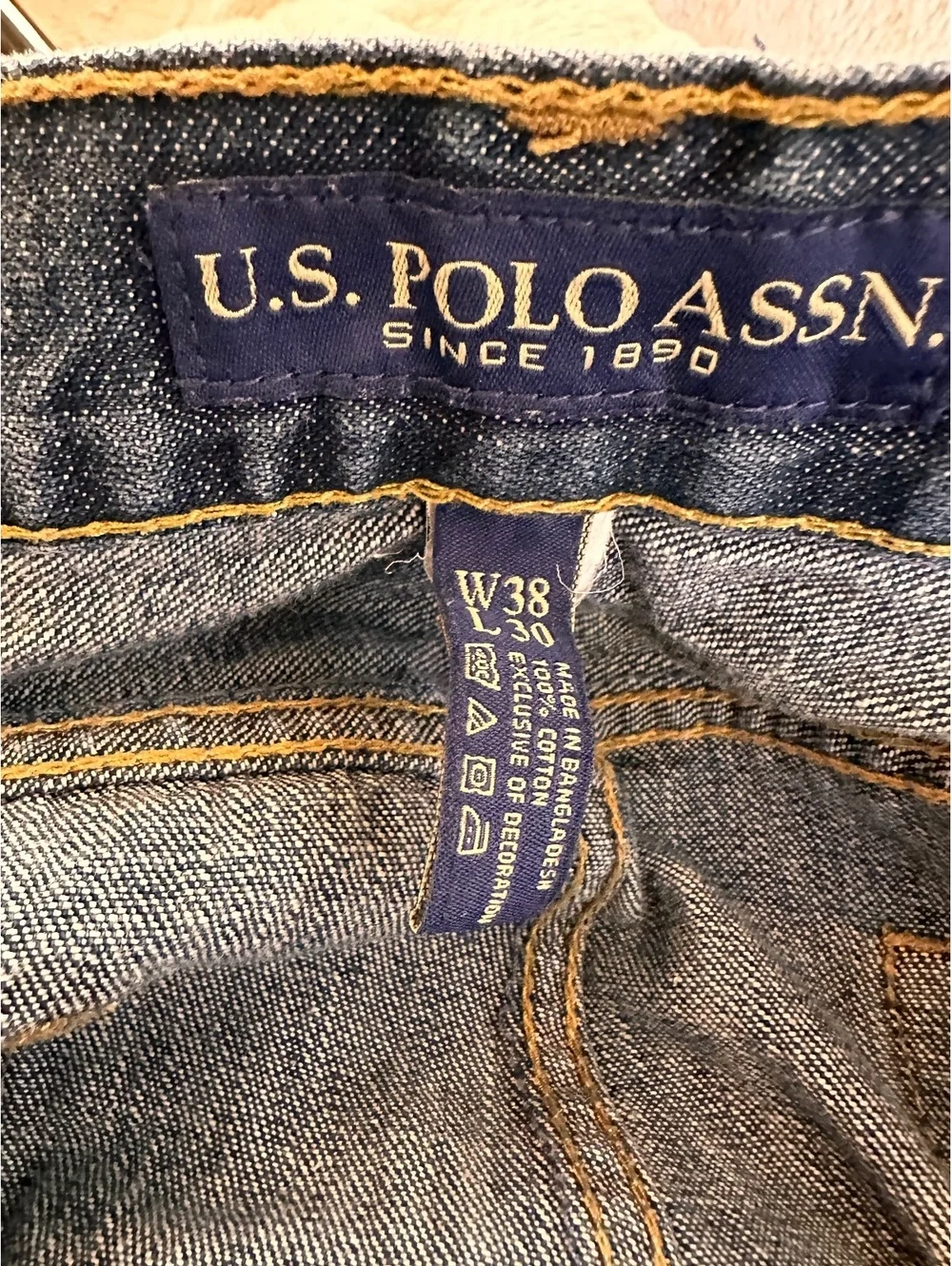 U.S. Polo Assn Men’s Jeans 38x30 Blue Denim Straight Leg Classic Fit